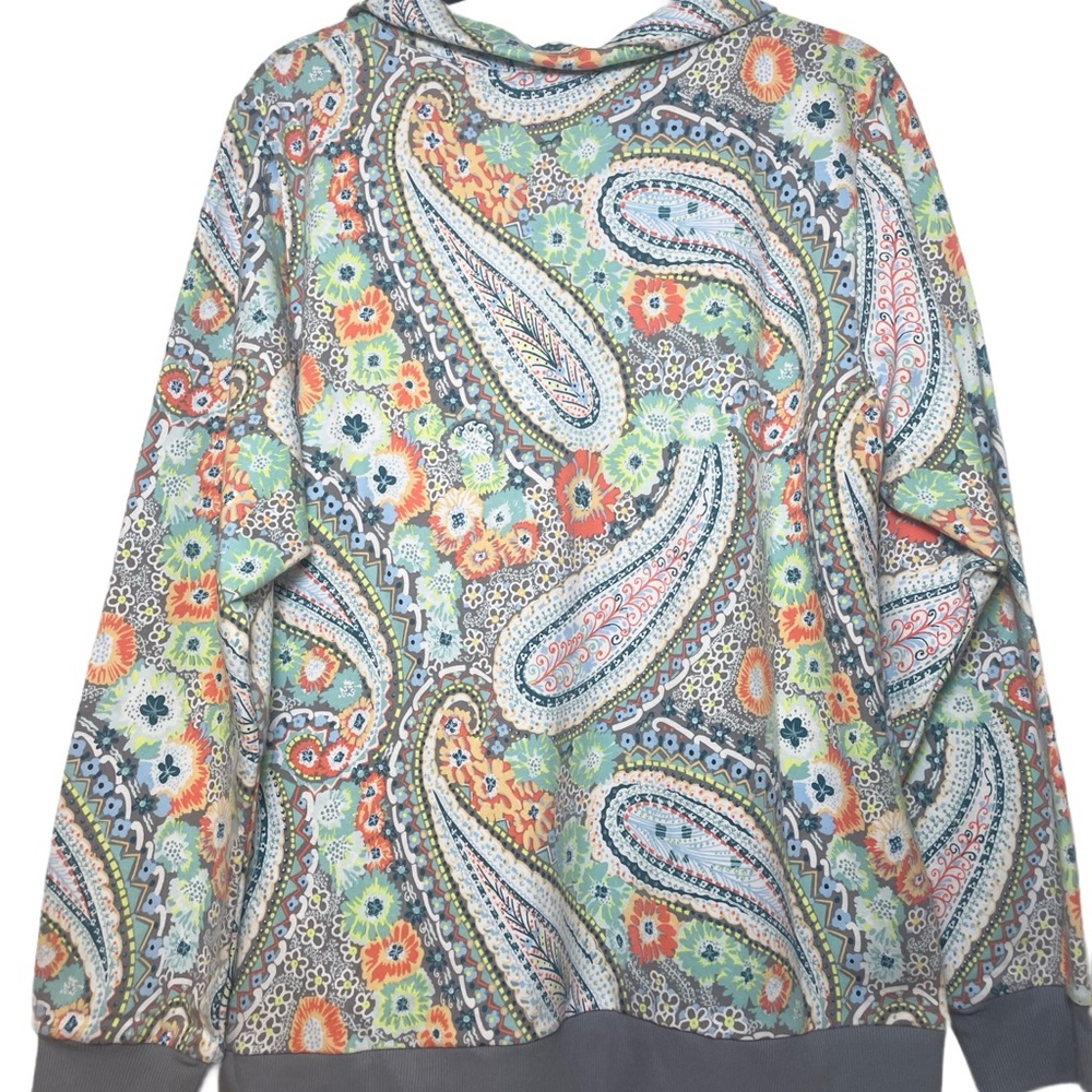 NWT Vera Bradley French Terry 1/4 Zip Pullover in Paisley - Picture 3 of 6